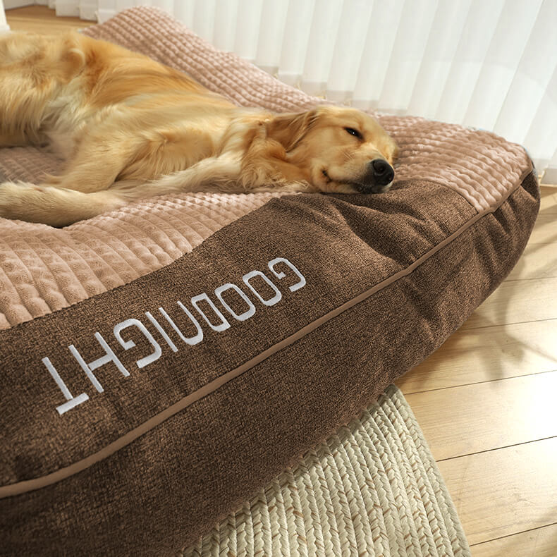 Dog Bed Orthopedic Memory Foam Raised Headrest Washable Cover