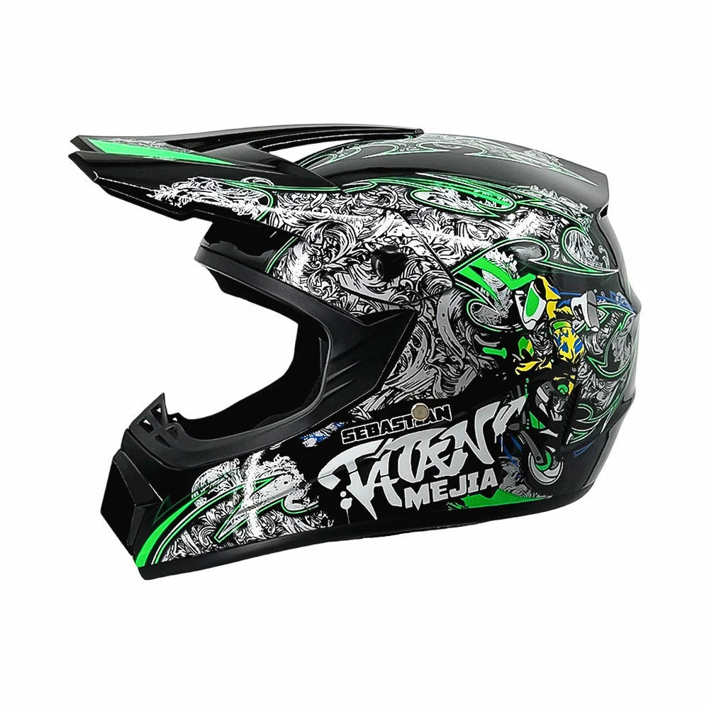 Dirt Bike Helmet Full Face Adjustable Visor Reinforced Chin Guard