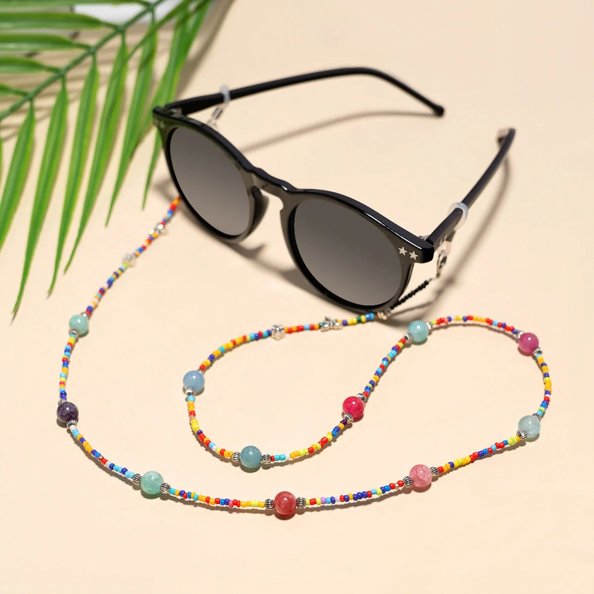 Eyewear Chain Colorful Beaded Adjustable Fit