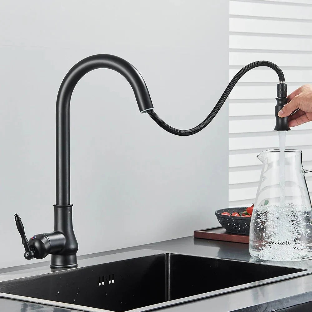Kitchen Faucet Pull-Out Solid Brass Antique Bronze