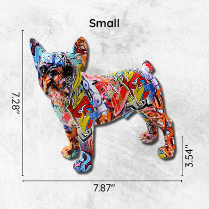 Street-Art French Bulldog Resin Statue